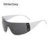 1pc Women Men Punk Y2K Sunglasses Trendy Rimless Star One Piece Goggles Oversized Wrap Around Shades 2000's Eyewear UV400