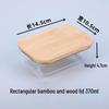ZISIZ Bamboo Lid Glass Food Container