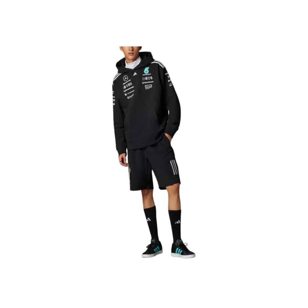 adidas X Mercedes-Amg Petronas F1 Team Ss25 Comfortable Versatile Casual Striped Long Sleeve Sweatshirt Men Sweatshirt Black JW5385