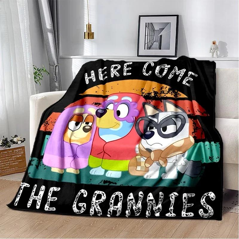 3D Print B-Blueys Family Cartoon Dog Blanket,Soft Throw Blanket for Home Bedroom Bed Sofa Travel Cover Kid Gift