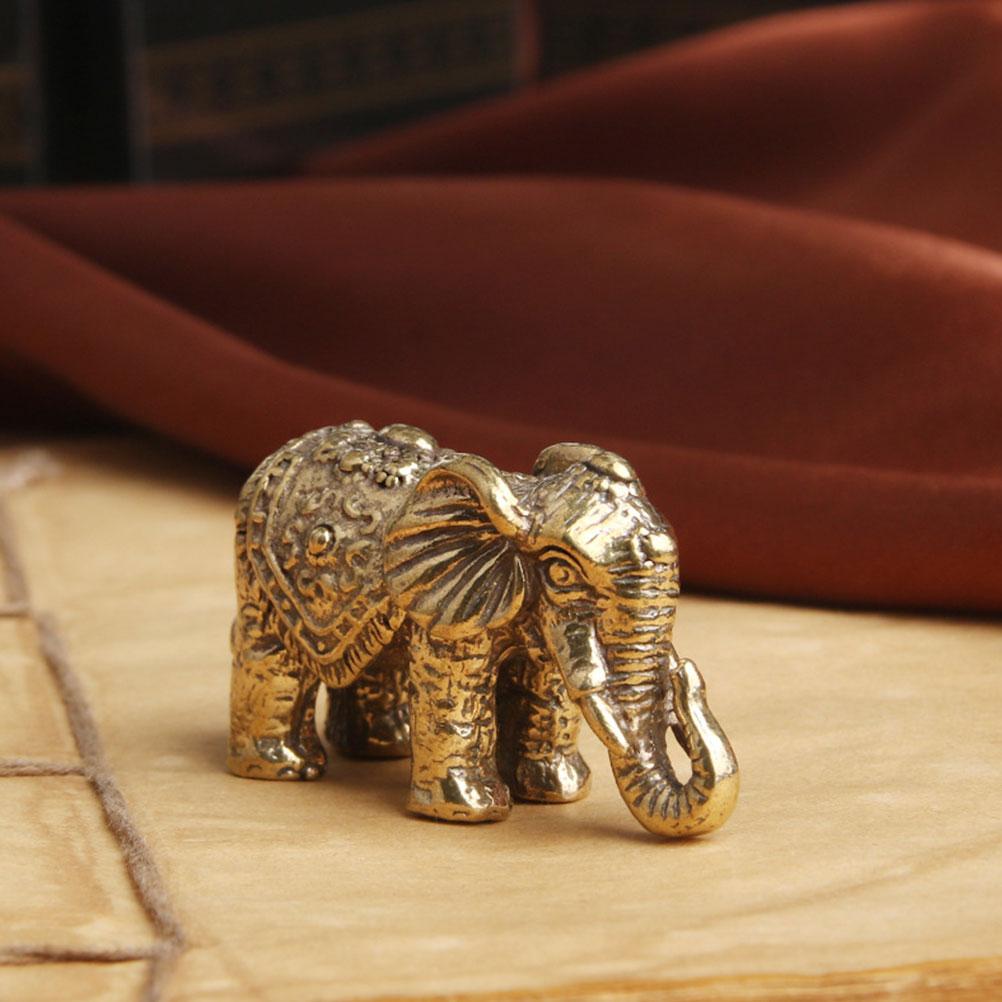 Pure Copper Elephant Statue Brass Decoration Figurines Exquisite Decorations Desktop Small Vintage Adornment