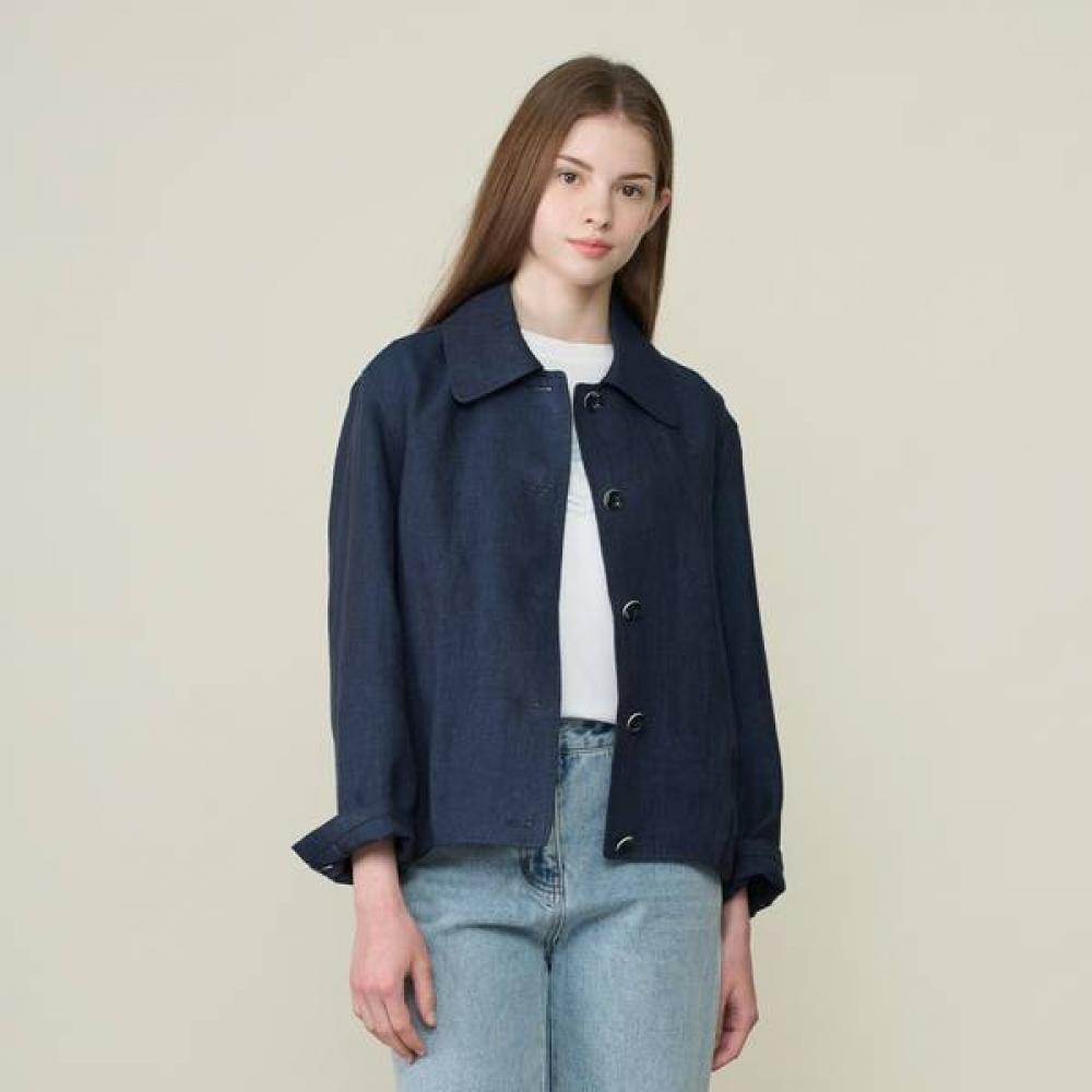Bcbg Linen Stand Collar Jacket B6m4j124