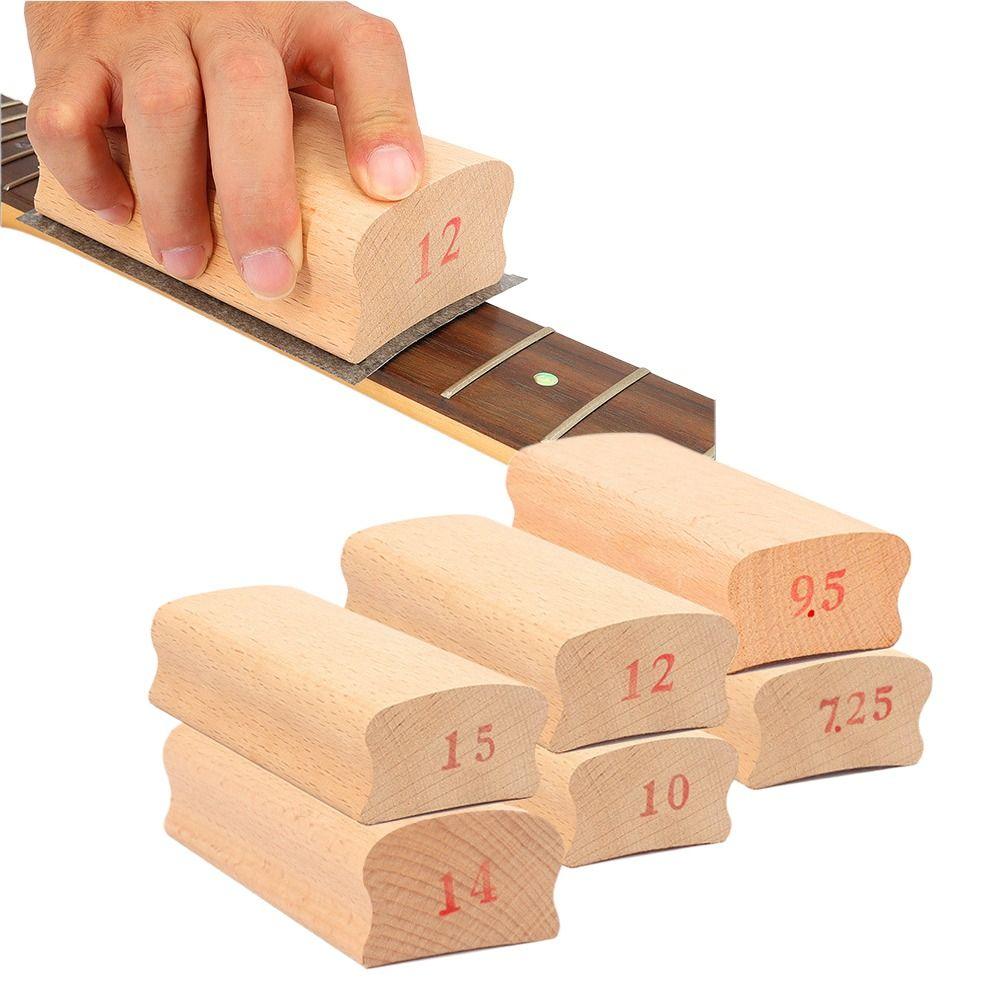 Arc Polishing Wooden Guitar Radius Sanding Block 7.25/9.5/10/12/14/15/16in Guitar Leveling Tool