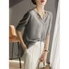 Spring and Summer New Women's Loose V-neck Slightly Transparent Thin Knit Sweater All Match Fashion Casual Top