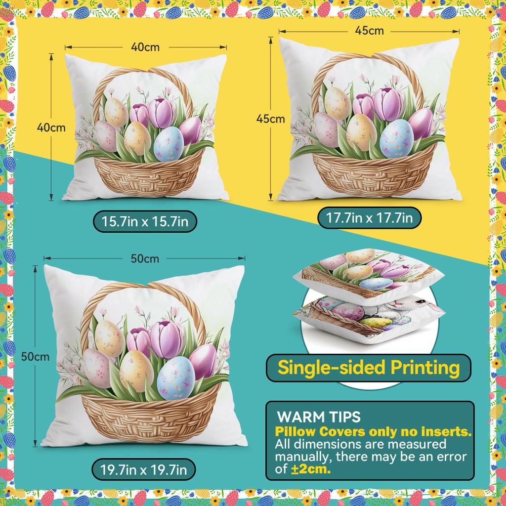 Easter Decorations Cushions Pillowcase Polyester Cushion Cover Throw Pillow Pillowcover Home Car Sofa Decor