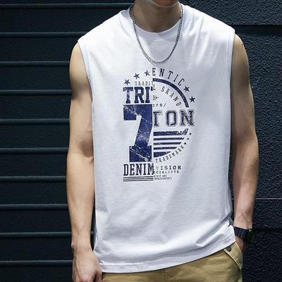Sommer Herren Fitness Locker Tops Herren Mode Drucke Tanktop Herren Freizeitkleidung Sportlich Übergroße Muskelweste