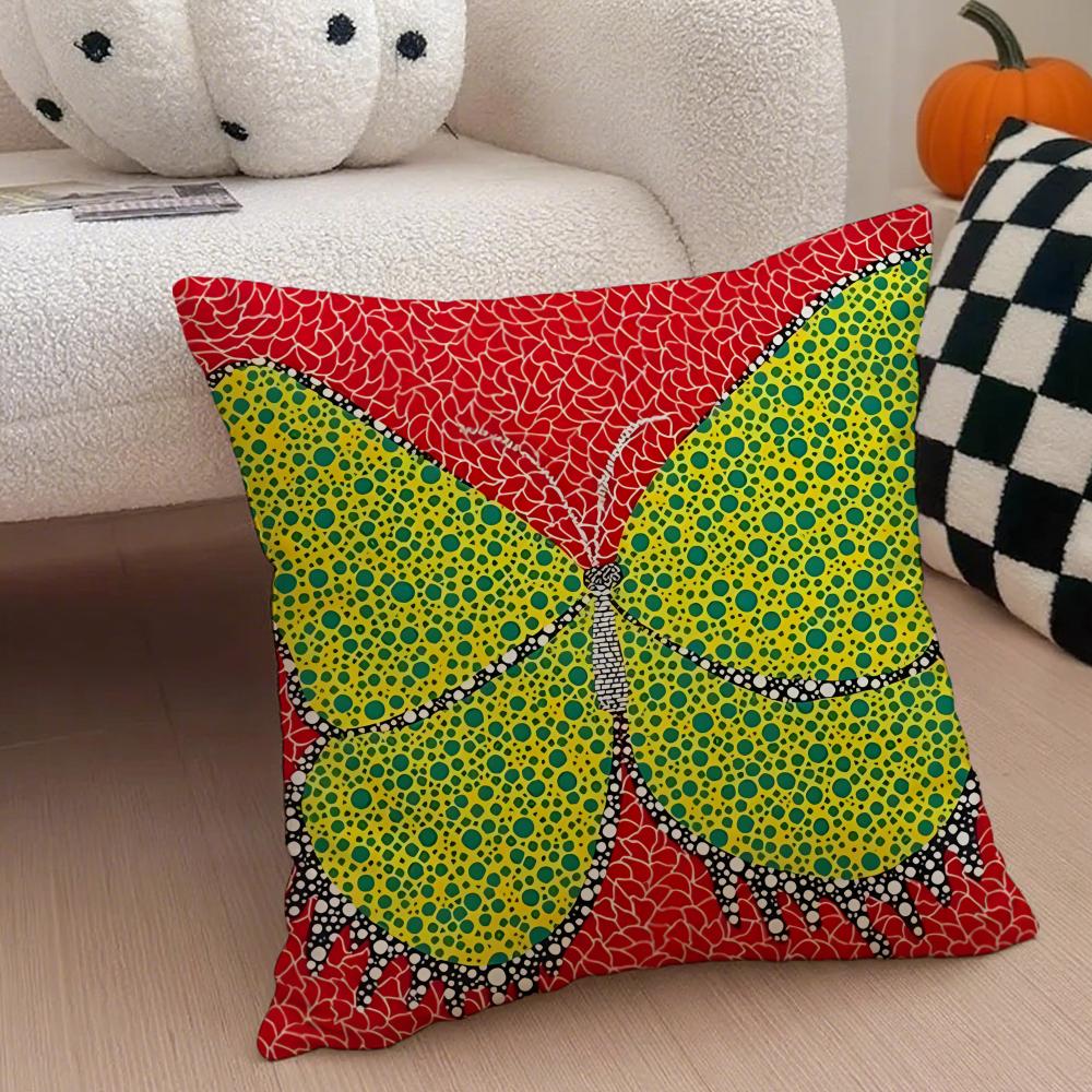 DOT ART YYAYOI KUSAMA Cushion Cover Throw Pillow Cover Hidden Button Durable Polyester Chair Cushion