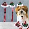 Decorative Christmas Pet Hat Adjustable Red/Green Puppy Christmas Hat Cloth with Drawstring Cat Headgear Hat Christmas
