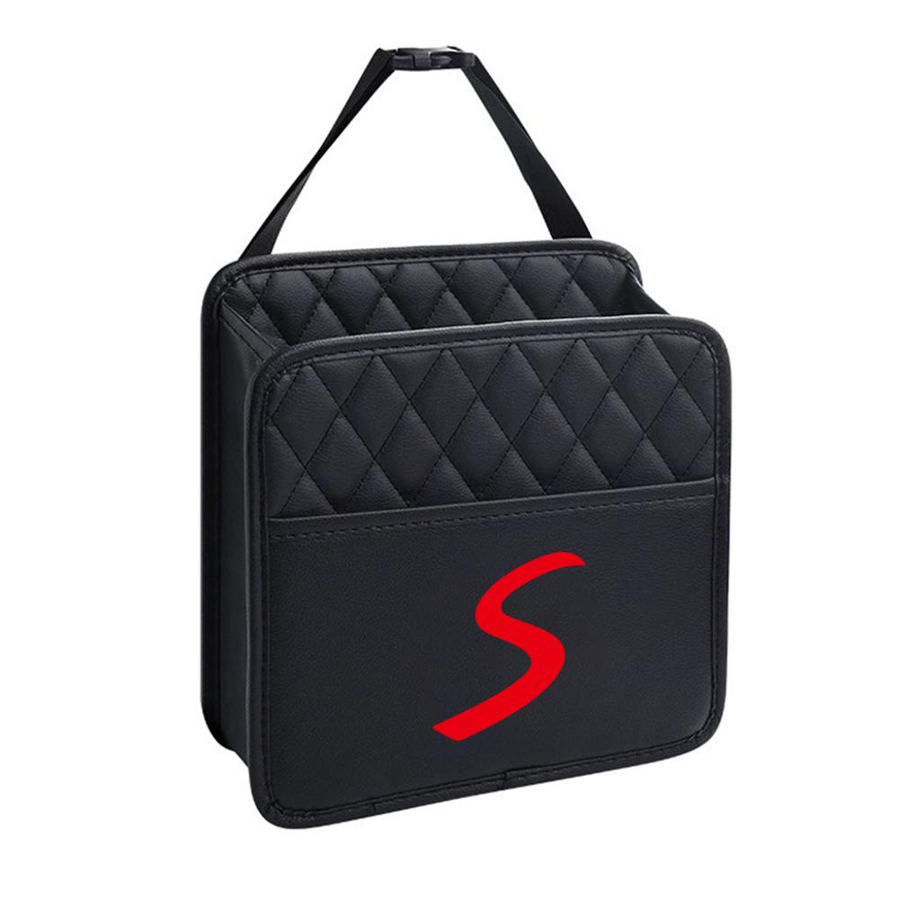 Leather Car Seat Back Tissue Water Cup Holder Storage Bag Phone Pocket For MINI Cooper S Works JCW R55 R56 R50 R53 R60 Clubman ulqch44