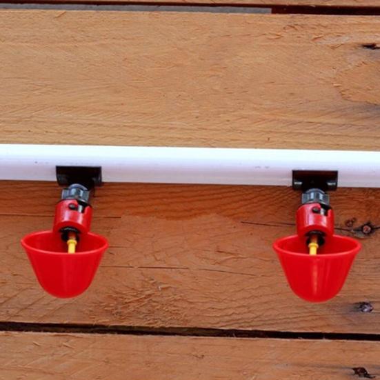 10Pcs Water Bowl High Capacity No-Spill Plastic Automatic Animal Drinking Feeder for Chicken