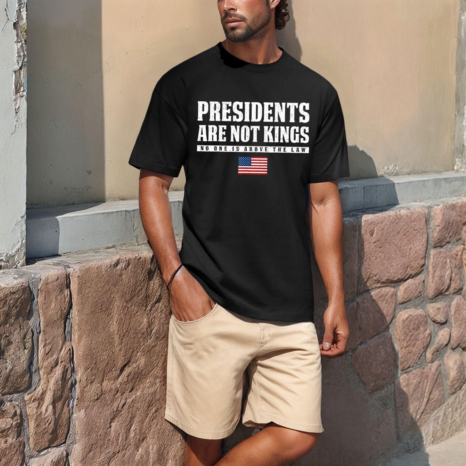 Летняя мужская популярная футболка с круглым вырезом и коротким рукавом с принтом L чёрный 1183₽