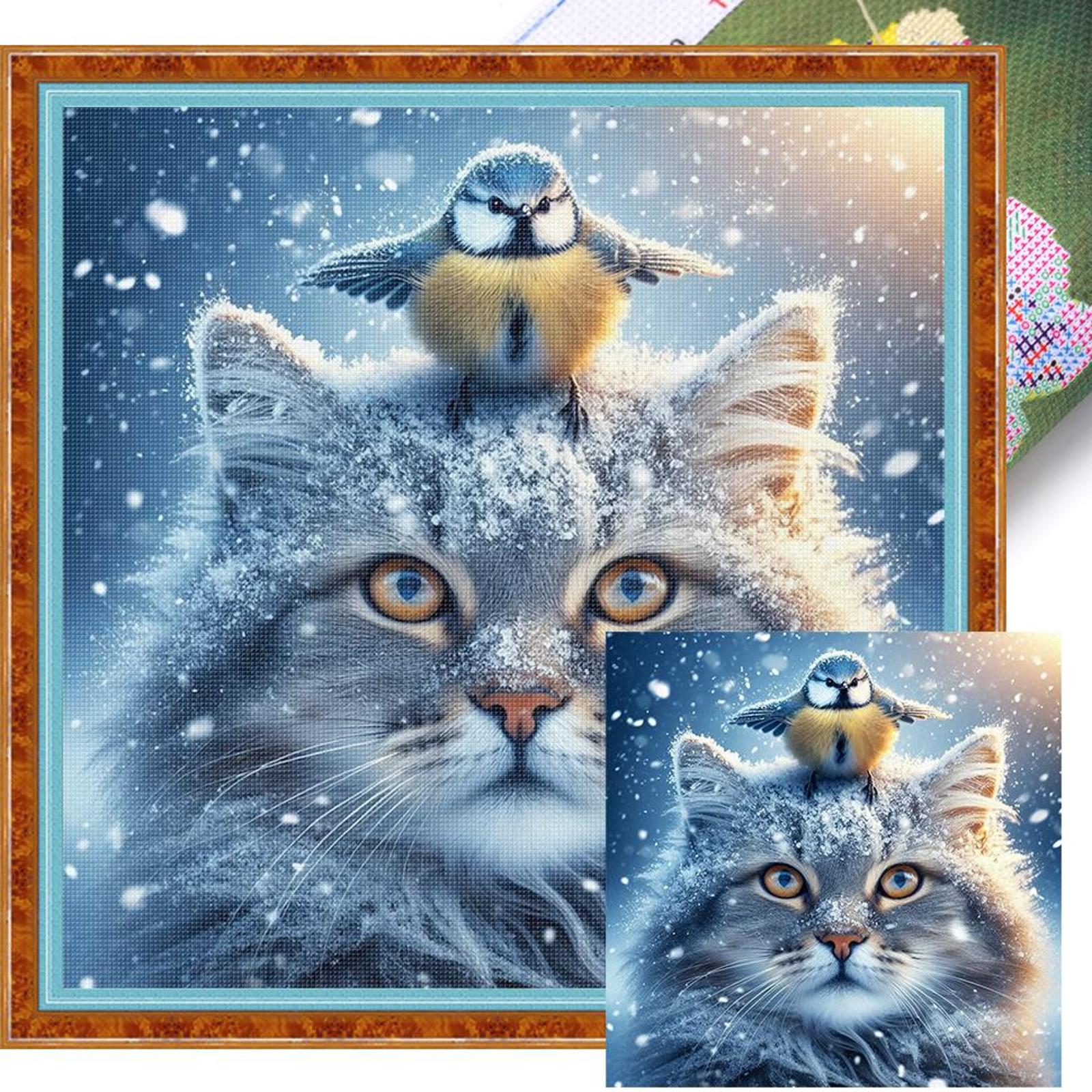 

Зимовий Набір для вишивання хрестиком з принтом тварин DIY 11CT Набір для вишивання Ручна робота Домашній декор