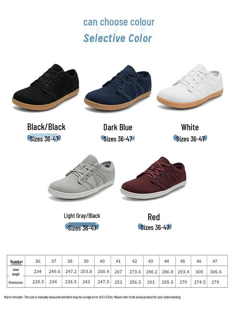 Men's Breathable Non-Slip Wide-Toe Barefoot Hiking Shoes - Large Size, Lightweight, Casual Woven Design