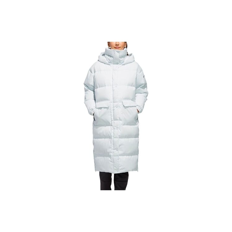 adidas Down Jackets Women's Light Blue Hooded Moderate EH5025