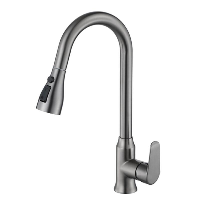 Kitchen Basin Tap Stainless Steel Mixing Taps Dishwashing Basin Splash-proof Booster Water Faucet New Pull-out Sink Faucet