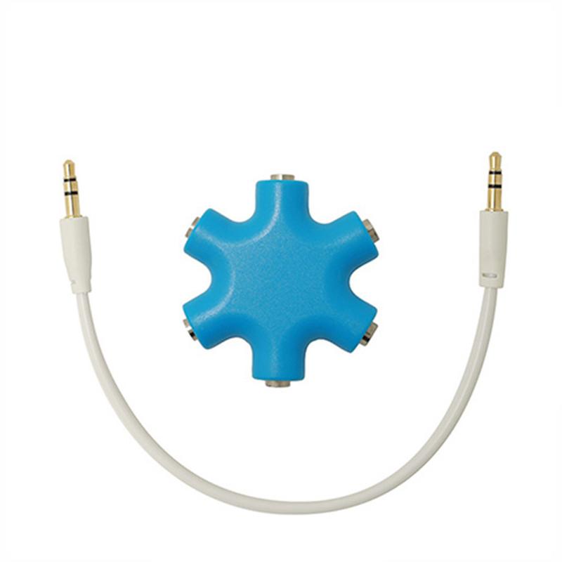 3.5mm Earphone Audio Splitter 1 Male To 1 2 3 4 5 Female Cable 5 Way Port Aux Music Sound Output Cables Stereo Headset ExtensionGood product