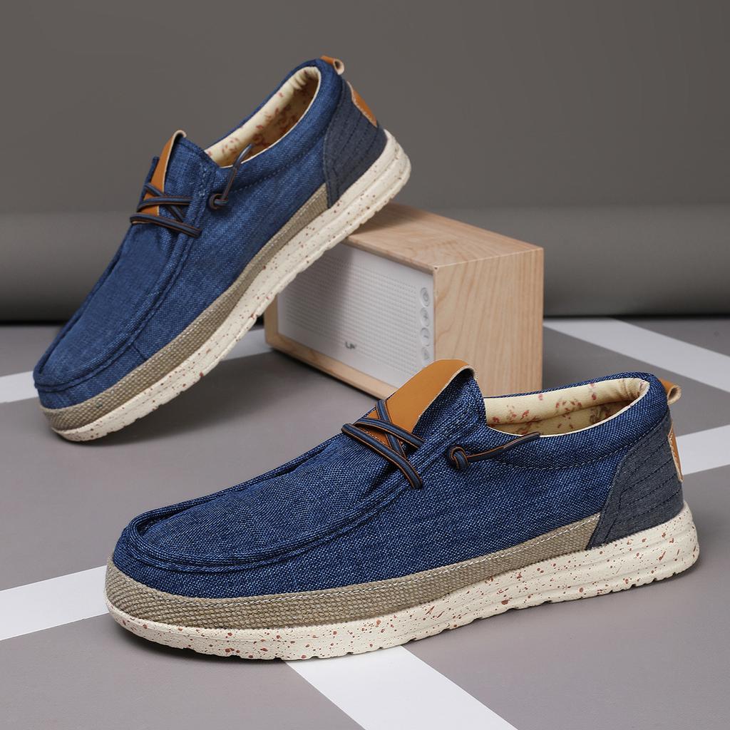 New Large Size Dude Loafers Trendy Casual Shoes Men's Canvas Shoes Foreign Trade Foot Cover Lazy One Pedal Men's Shoes
