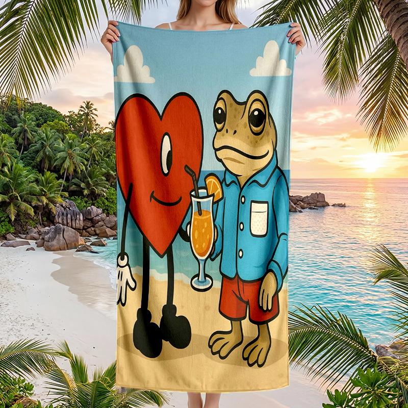 Bbunny Heart Fashion Beach Towel: Ideal for Summer Adventures Soft, absorbent and quick drying suitable for swimming and bathing