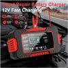 Car Battery Charger 12V 6A Featuring Smart Fast Charging Pulse Repair and LCD Display(Yellow)