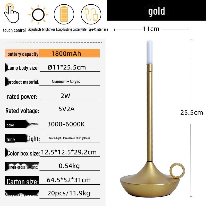 

Настольная лампа Aladdin Touch для ресторанов, баров, отелей и кемпингов на открытом воздухе 2W