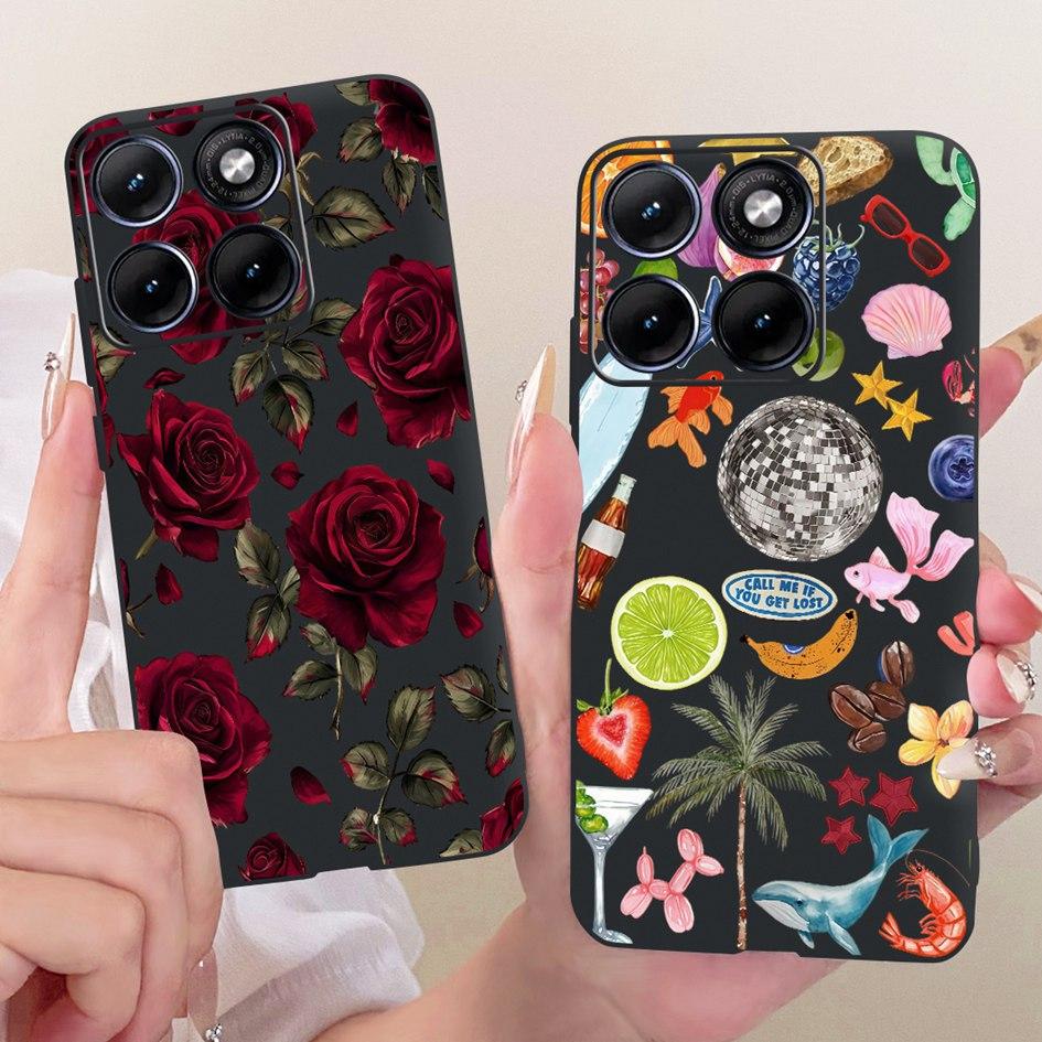 For Funda Motorola Edge 70 Fusion 2026 Phone Case New Fashion Flower Bow Soft Black Silicone Cover For Moto Edge 70Fusion+ Cases