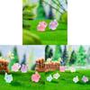 Vibrant Resin Night Glow Miniature Pig Figurine For Diy Fairy Garden Decor