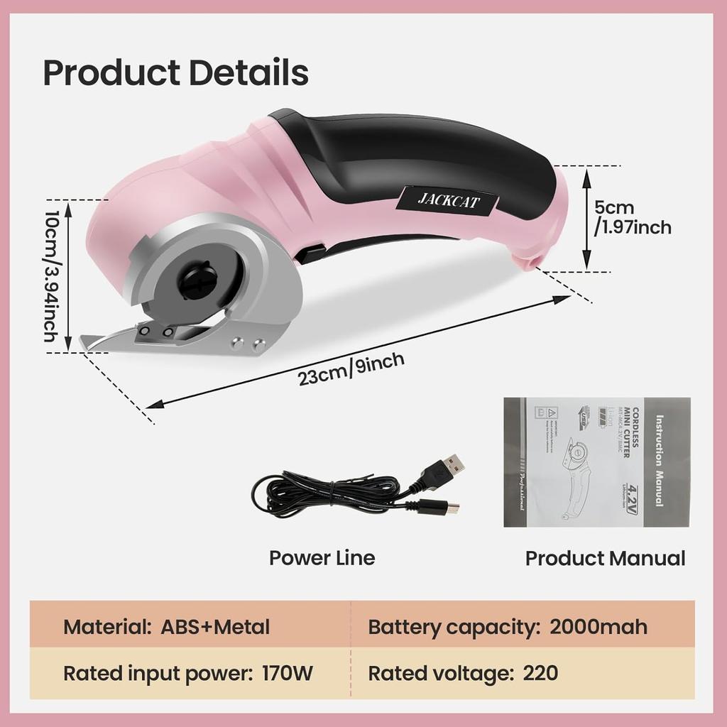 Cordless Electric Scissors,Sturdy Cardboard Cutter Tool Rechargeable Cardboard Box Cutter Multipurpose Fabric Scissor with Safety Lock Switch