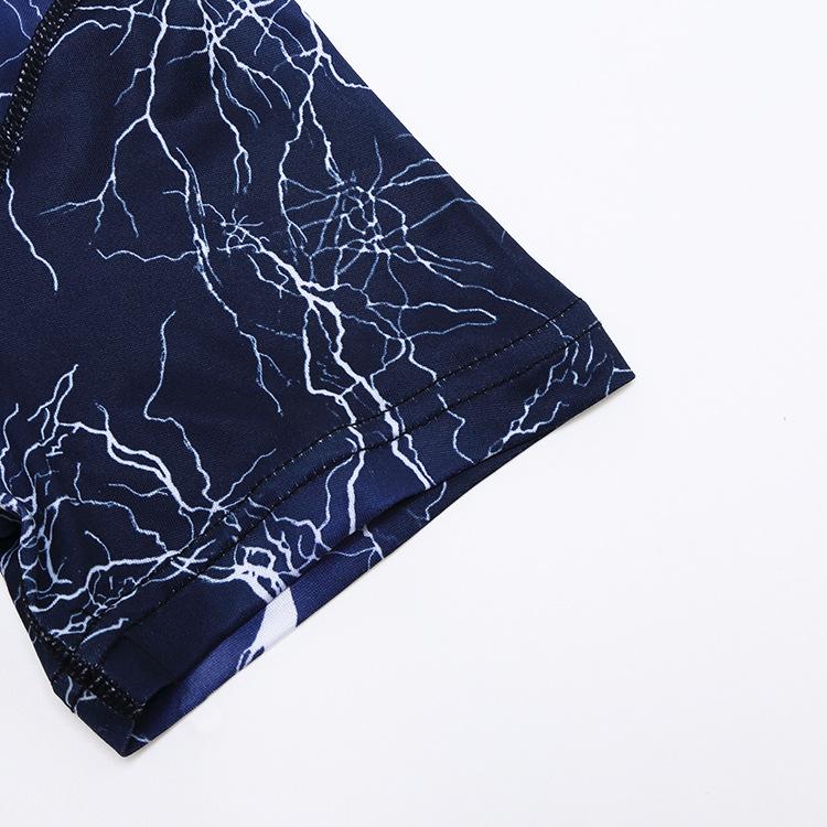 Tričko s potiskem 3D Lightning Muži Léto Tričko Modré Červené Oblečení Neformální O Neck Krátký rukáv Volné Topy Prodyšné Sportovní košile