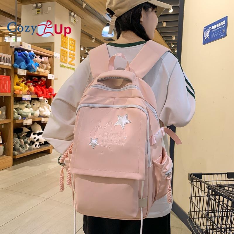 Bello Nuovo Zaino Scolastico Americano per Ragazze Colore Puro Fresco Zaino da Viaggio Tempo Libero Zaino di Grande Capacità