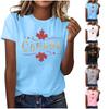 Women's Fashion Casual Maple Leaf Print Top