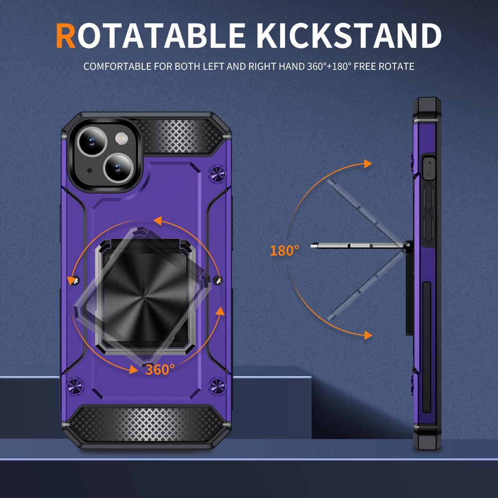 Pro iPhone 15 Pouzdro Držák Prstenu PC+TPU Rohové Tlumení Kryt Telefonu