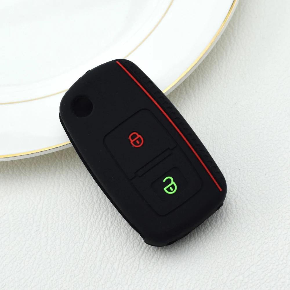 2 3 Buttons Silicone Flip Rubber Car Key Cover Case For VW Volkswagen Golf 5 6 7 MK4 Bora Amarok Polo Jetta Altea Alhambra Fob