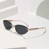 Trendy Unisex Cat Eye Sunglasses with Metal Rivet Legs - Kuaishou Style