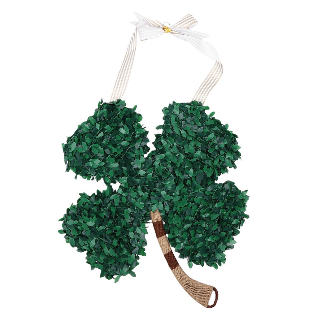 Lucky Clover Door Swag Multifunctional Plastic Artificial Lucky Clover Greenery Garland for Fireplace
