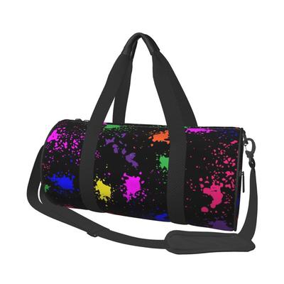 Bunte Farbklecks Kunst Reise Duffelbags Unisex Leichtgewicht Yoga Fitness Sporttaschen Tragbar Wasserdicht Gepäck Handtasche