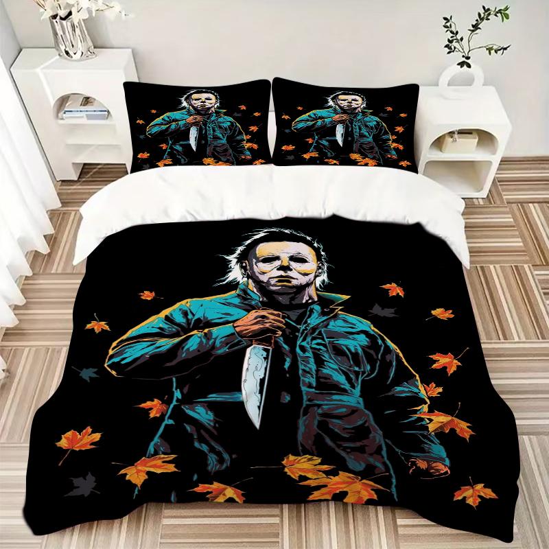 3Pcs Halloween Horror Icon Bedding Sets For All Sizes New 3D Printed Bed Cover Comforter Duvet Cover Pillowcase Bedroom Decoration