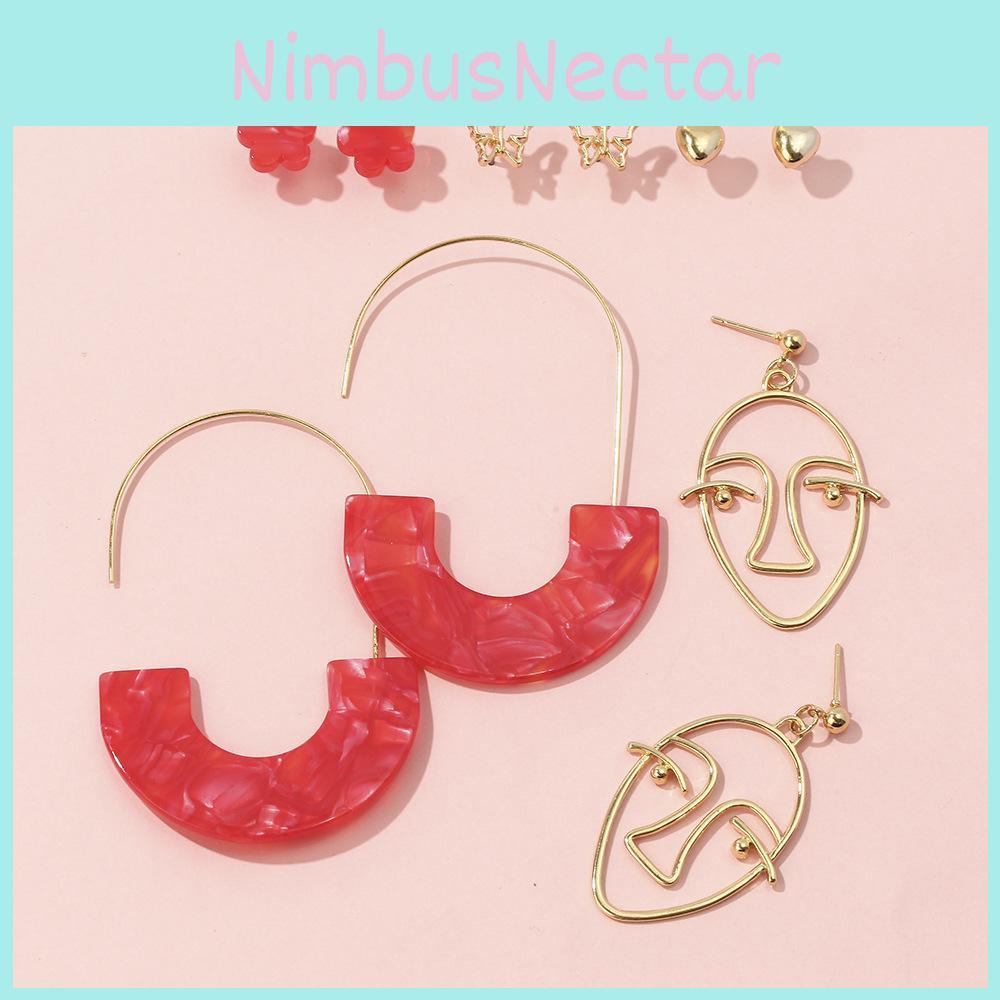 Beautiful Alloy Cartoon Character Earrings Multiple Pairs On Card Independent Packaging