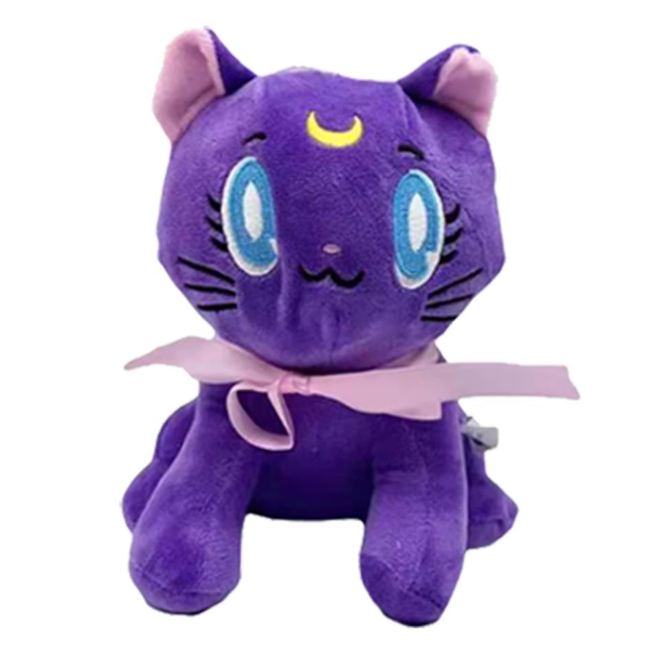 20CM Kawaii Plush Moon Cat Anime Doll Cute Girl Heart Filled Toy for Home Bedroom Decor Birthday Gift