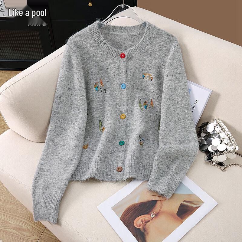 

Women s Embroidered Wool Blend Cardigan S