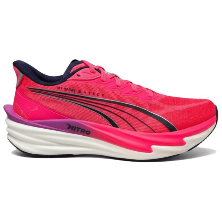 Puma Deviate Nitro 4 Comfortable Versatile Non-Slip Rebound Breathable Casual Running Shoes Men sneaker Deep-Pink 312906-01