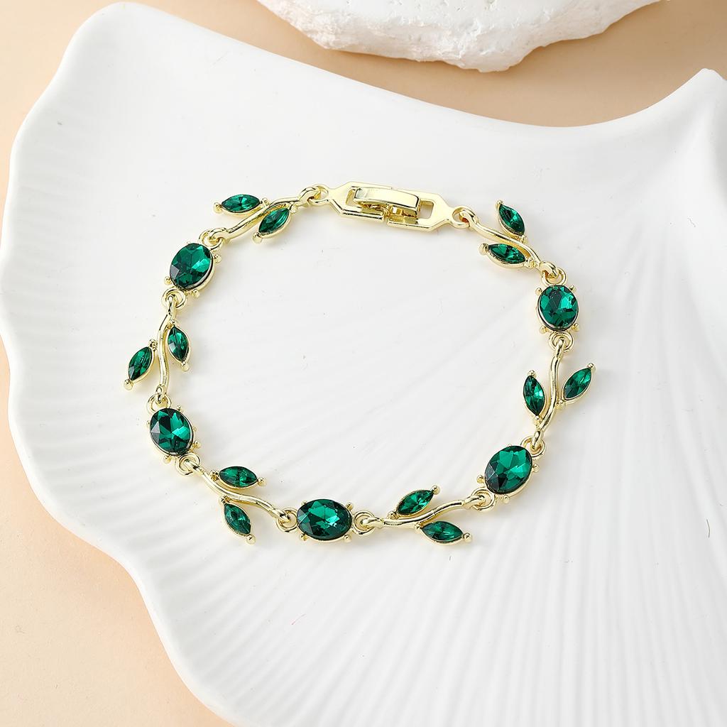 Resoul Gold Plated Crystal Tulip Bracelet Tulipe Flower Rhinestone Charm Bracelet Fashion Jewelry Summer Bracelet