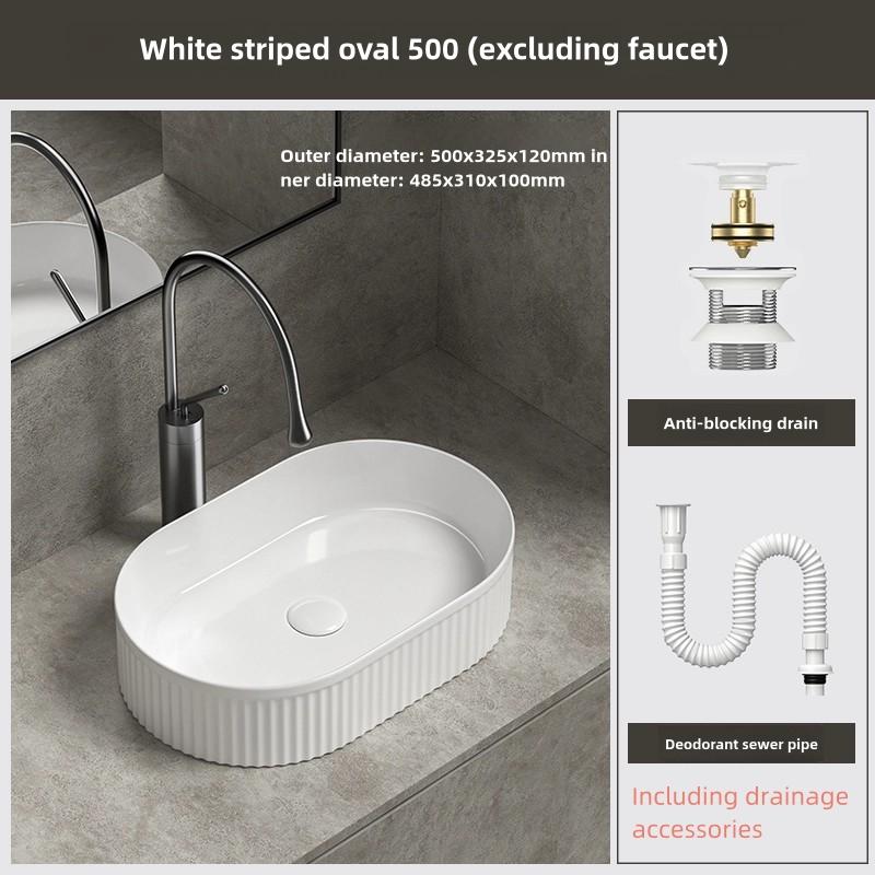 1 modern ceramic bathroom large sink, bathroom sink, modern home vanity basin (excluding faucet), suitable for balcony bathroom,