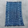 Throw Blanket, Boho Handmade Indigo Stripes 170x120cm