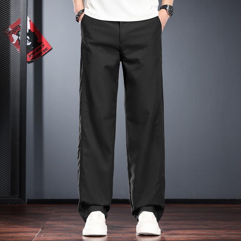 Jielieno Men s Summer Breathable Linen Blend Straight Fit Casual Pants 3XL