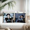 1 pièce Housse de coussin de groupe coréen J-JUNGWON Carré Housse de coussin Décoration de chambre à coucher Salon Décontracté Housse de coussin E-ENHYPEN