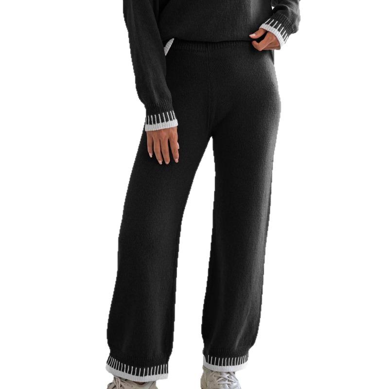 Women S Thick Contrast Stitching Wide Leg Casual Pants