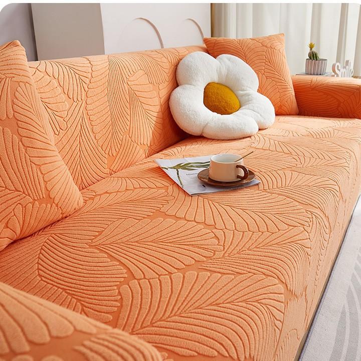 

Новый стиль серый многофункциональный эластичный противоскользящий универсальный чехол на диван с жаккардовым дизайном в виде большого листа, подходит для 1/2/3/4-местных диванов 90-140cm