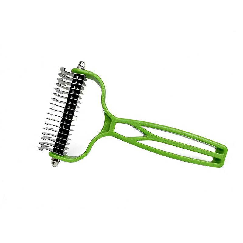 Pet Hair Remover Double Sided Stainless Steel Comb Dog Cat Grooming Brush Knot Remover Cleaning Tool