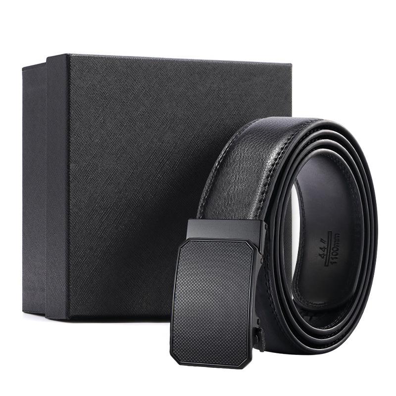 Belt Men'S Lychee Leather Automatic Buckle Men'S High-End Belt Business Gift Soft Cowhide Men'S Belt