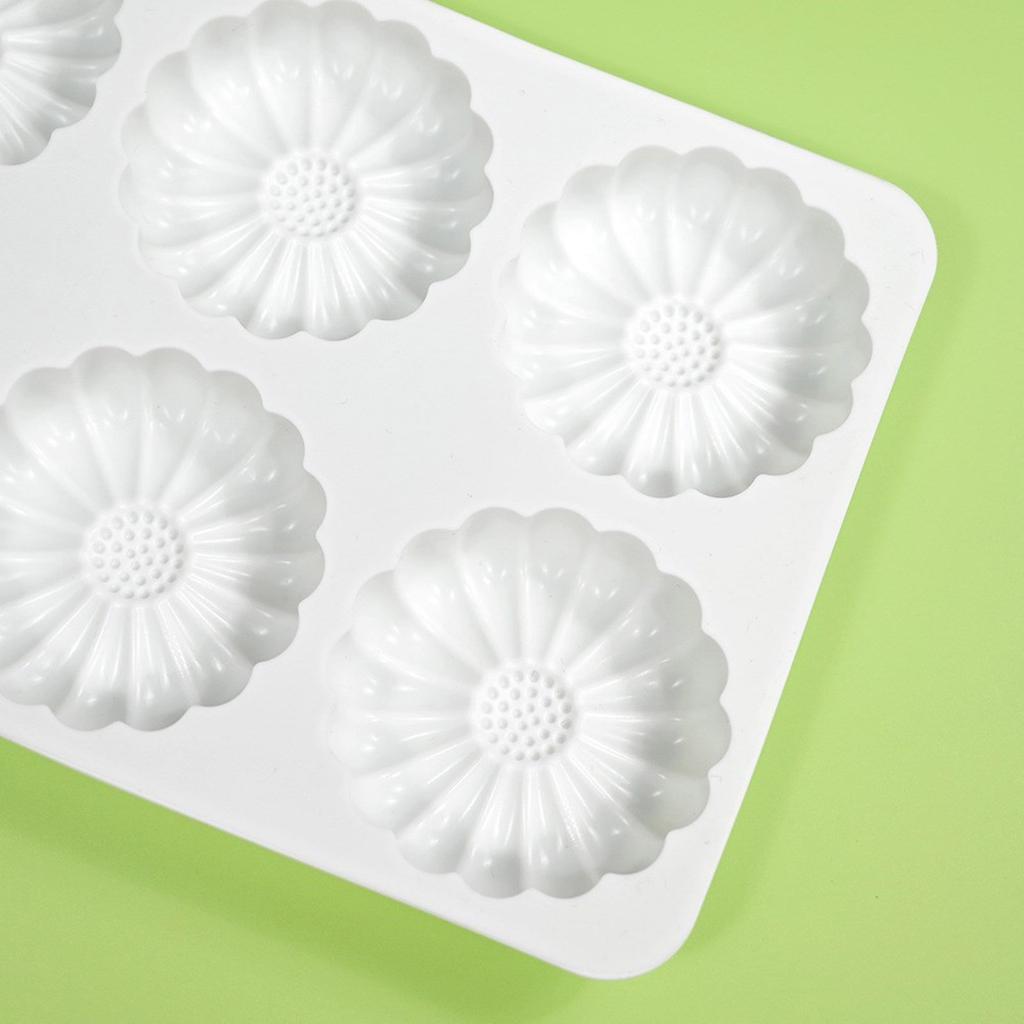 6-Cavity Flower Shape Silicone Mold Fondant Mousse Cake Mold DIY Pastry Chocolate Mold Baking Decorating Tool Nonstick